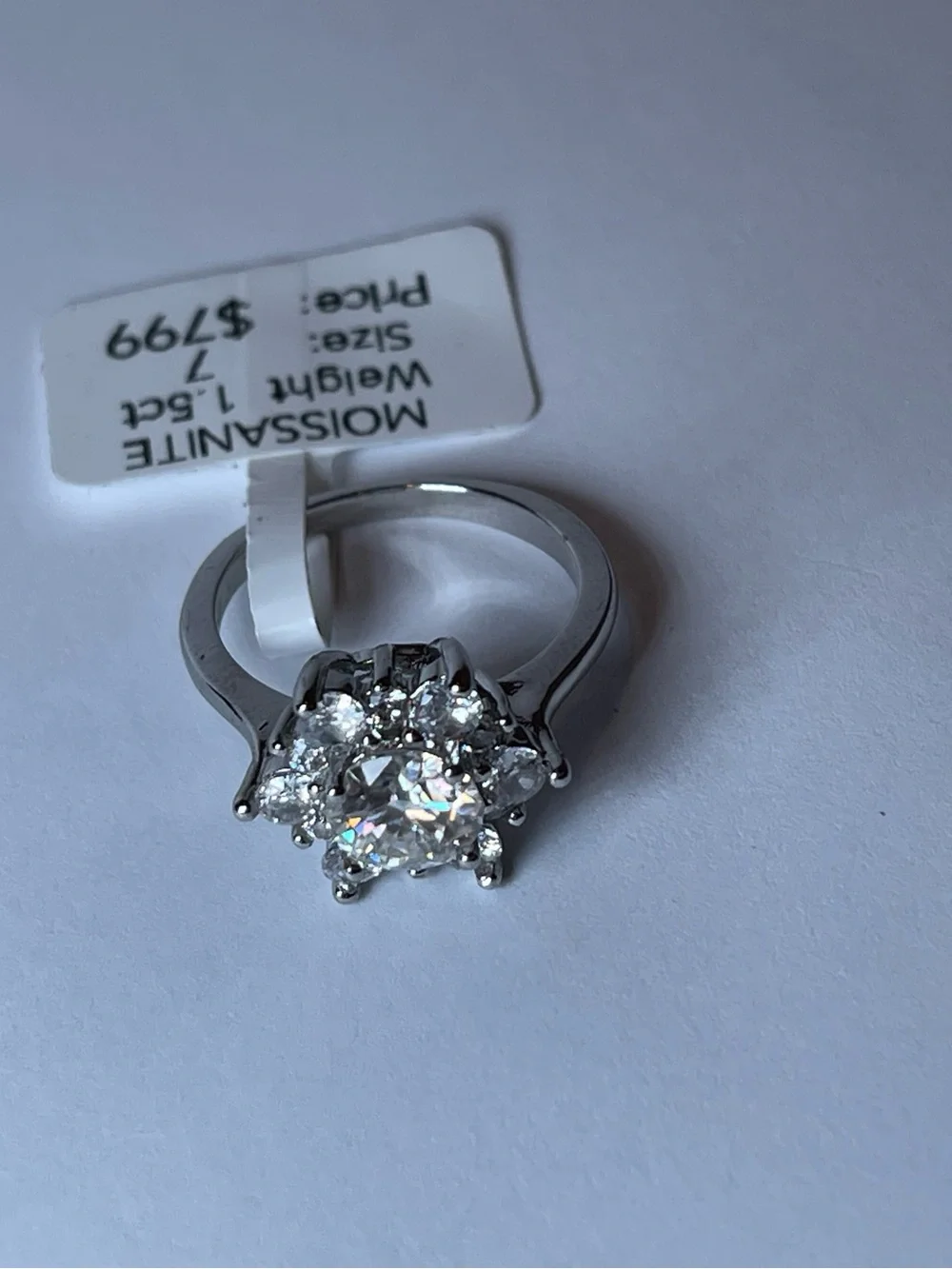 Moissanite 1.5 carats size 7 gorgeous ring originally $799